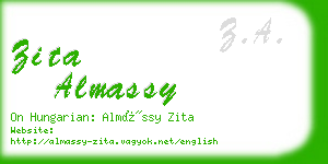 zita almassy business card